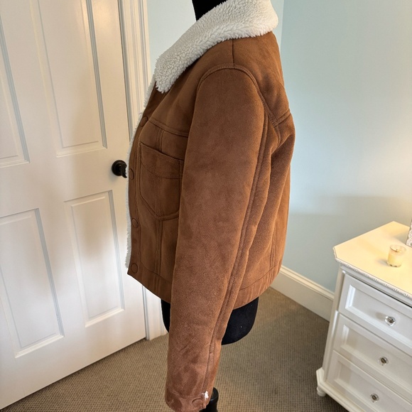 Mother Denim Faux-Suede Shearling-Like Lined Jacket – Size M - Picture 3 of 12
